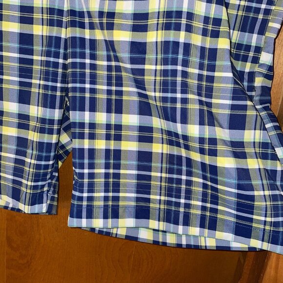 Jack Nicklaus Plaid Golf Shorts Size 40 Blue/Yellow Adjustable Waist - Picture 3 of 7